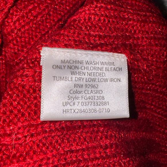 Faded Glory Girls Red Metallic Sweater & White Scarf Set Size M (7/8) - Picture 6 of 7